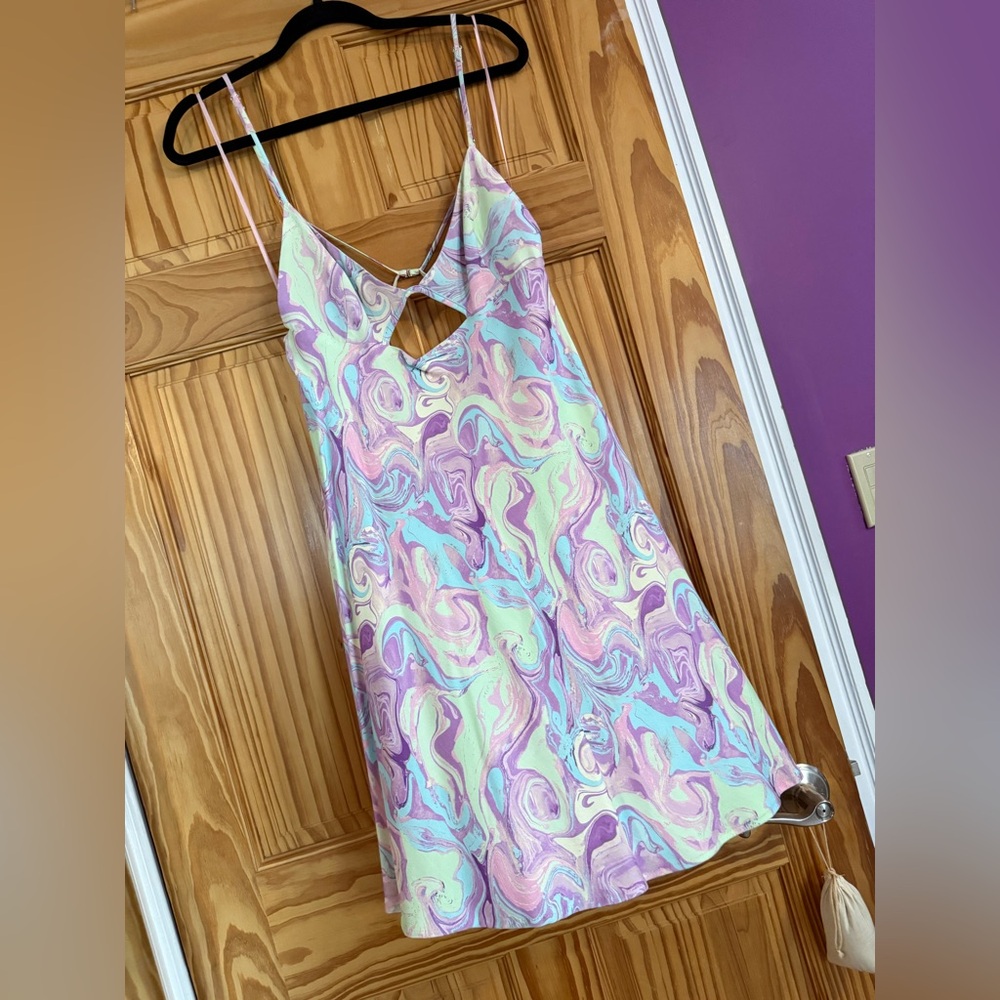Pastel Swirl Slip Dress